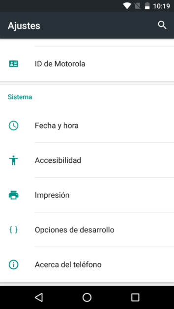 Opción accesibilidad en Android