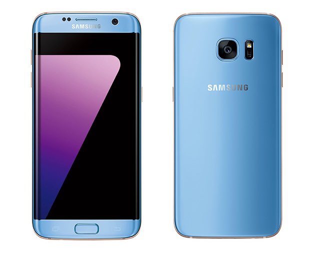 Samsung Galaxy S7 Edge Blue Coral Frontal y Posterior